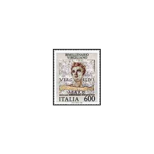 1 عدد تمبر 2000مین سالگرد مرگ ویرژیل - شاعر - ایتالیا 1981  