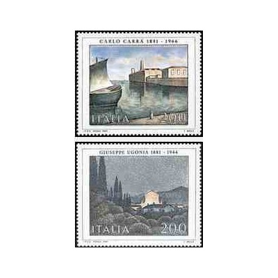 2 عدد تمبر هنر ایتالیایی - تابلو نقاشی - ایتالیا 1981   