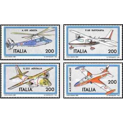 4 عدد تمبر هواپیما - ایتالیا 1981  