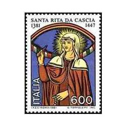 1 عدد تمبر 600مین سالگرد تولد سانتا ریتا از کاسیکا - ایتالیا 1981    