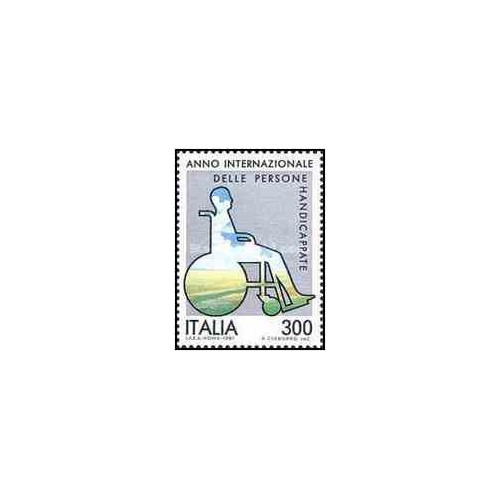 1 عدد تمبر سال بین المللی معلولین - ایتالیا 1981  