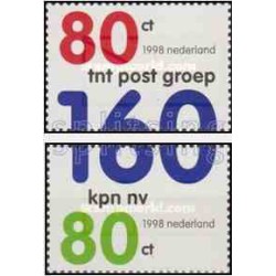 2 عدد تمبر تقسیم پست و خدمات تلفن- هلند 1998