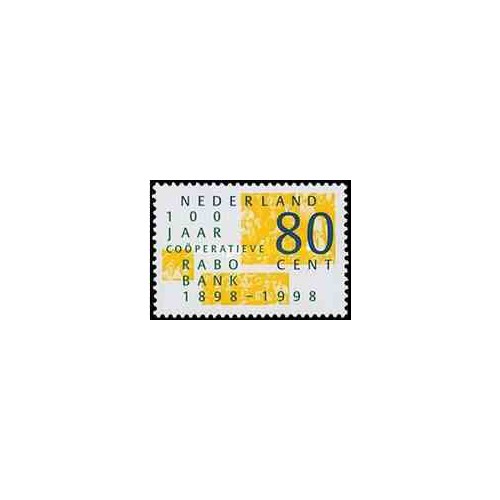 1 عدد تمبر صدمین سالگرد تعاونی رابو بانک - هلند 1998 1 عدد تمبر صدمین سالگرد تعاونی رابو بانک - هلند 1998