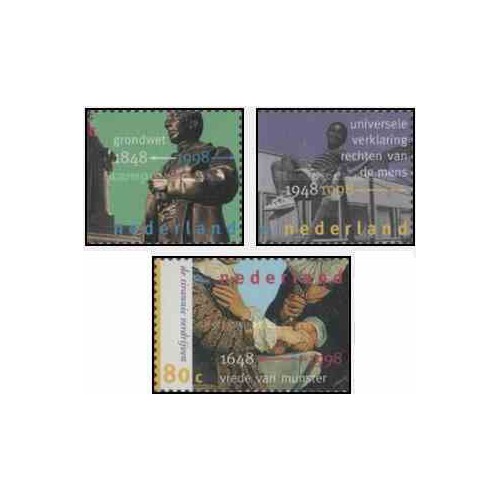 3 عدد تمبر سالگردها و رویدادها - هلند 1998    