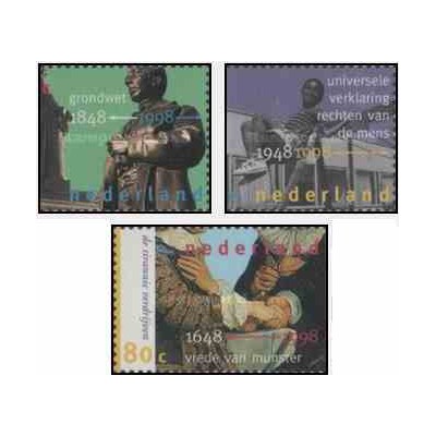 3 عدد تمبر سالگردها و رویدادها - هلند 1998    