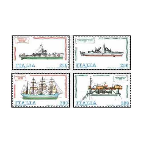 4 عدد تمبر کشتیها - ایتالیا 1980