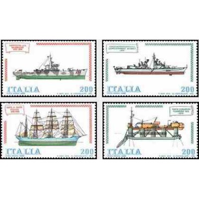 4 عدد تمبر کشتیها - ایتالیا 1980