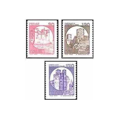 3 عدد تمبر سری پستی قلعه ها - ایتالیا 1980
