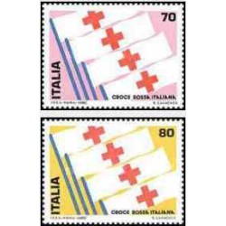 2 عدد تمبر صلیب سرخ ایتالیا - ایتالیا 1980   