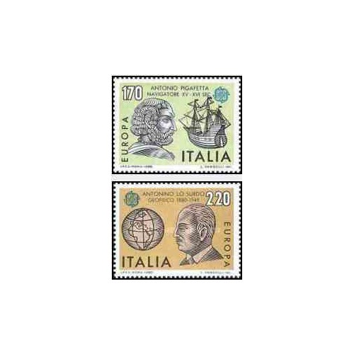 2 عدد تمبر مشترک اروپا - Europa Cept - ایتالیا 1980