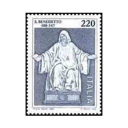 1 عدد تمبر 1500مین سالگرد تولد سنت بندیکت نرسیا - قدیس مسیحی - ایتالیا 1980   