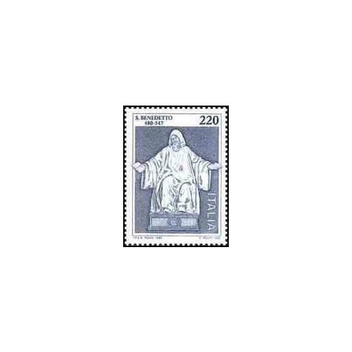 1 عدد تمبر 1500مین سالگرد تولد سنت بندیکت نرسیا - قدیس مسیحی - ایتالیا 1980   