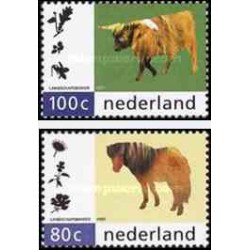 2 عدد تمبر حیوانات اهلی - هلند 1997     