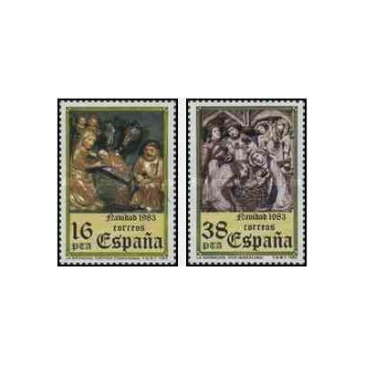 2 عدد تمبر کریسمس - اسپانیا 1983
