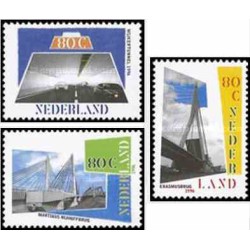 3 عدد تمبر پلها و تونلها - هلند 1996   