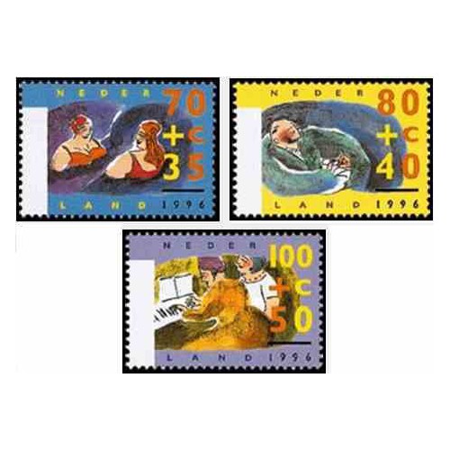 3 عدد تمبر تابستان در کمک به رویدادهای فرهنگی و اجتماعی - هلند 1996  