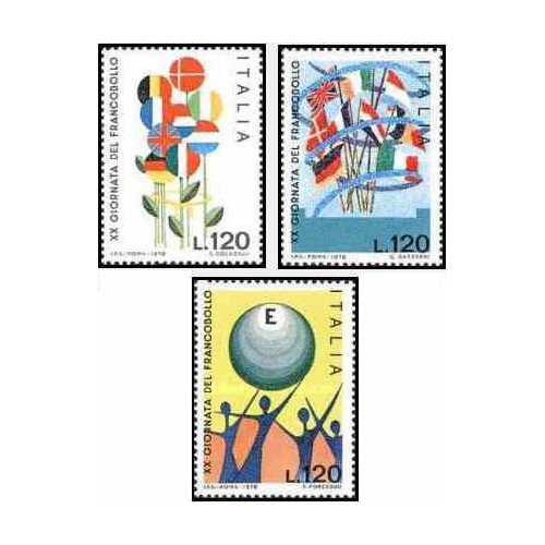 3 عدد تمبر روز تمبر - ایتالیا 1978