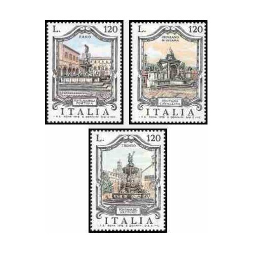 3 عدد تمبر آبنماهای معروف - ایتالیا 1978   