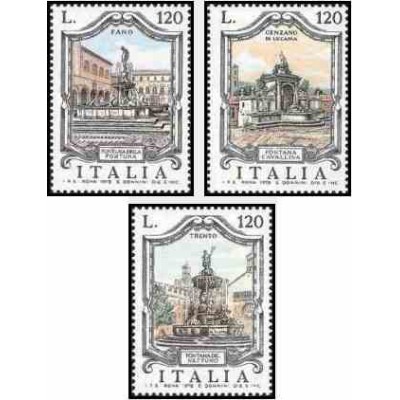 3 عدد تمبر آبنماهای معروف - ایتالیا 1978   