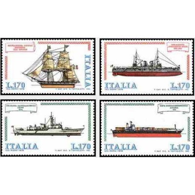 4 عدد تمبر کشتیها - ایتالیا 1978