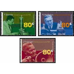 3 عدد تمبر برندگان جایزه نوبل هلندی - هلند 1995   