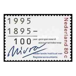 1 عدد تمبر صدمین سالگرد انجمن حسابداران ثبت شده - هلند 1995  