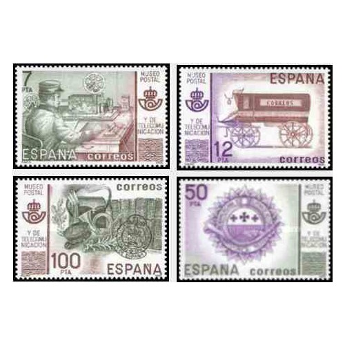 4 عدد تمبر موزه پست و مخابرات - اسپانیا 1981  