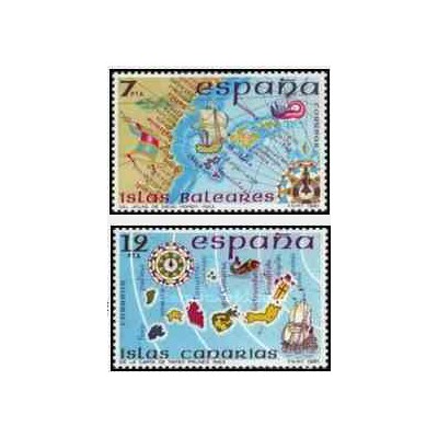2 عدد تمبر جزایر اسپانیایی - اسپانیا 1981