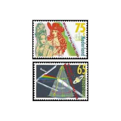 2 عدد تمبر ویلهلم سوم و ماری استوارت - هلند 1988   