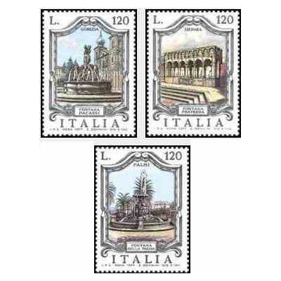 3 عدد تمبر آبنماهای معروف - ایتالیا 1977  