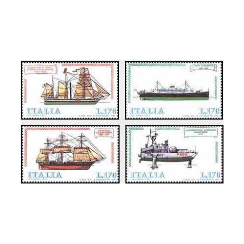 4 عدد تمبر کشتیهای ایتالیایی - ایتالیا 1977   