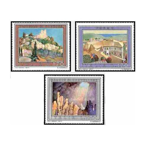 3 عدد تمبر تبلیغات گردشگری - تابلو نقاشی - ایتالیا 1977    
