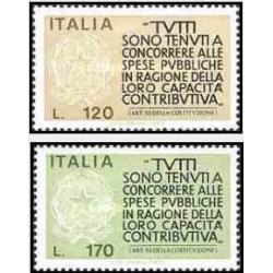 2 عدد تمبر پرداخت مالیات - ایتالیا 1977