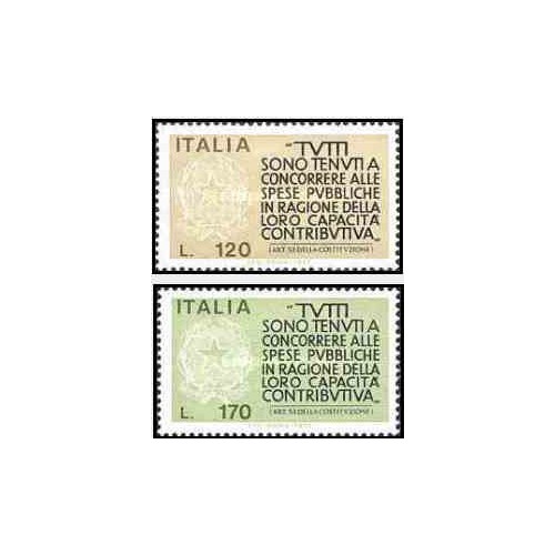 2 عدد تمبر پرداخت مالیات - ایتالیا 1977
