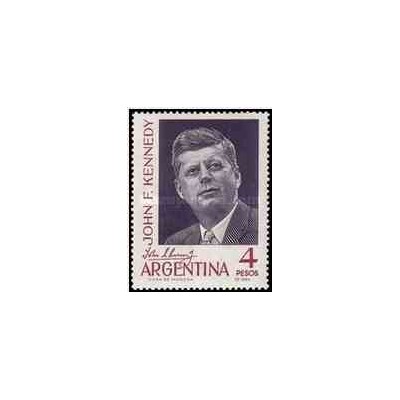 1 عدد تمبر یادبود رئیس جمهور کندی - آرژانتین 1964   