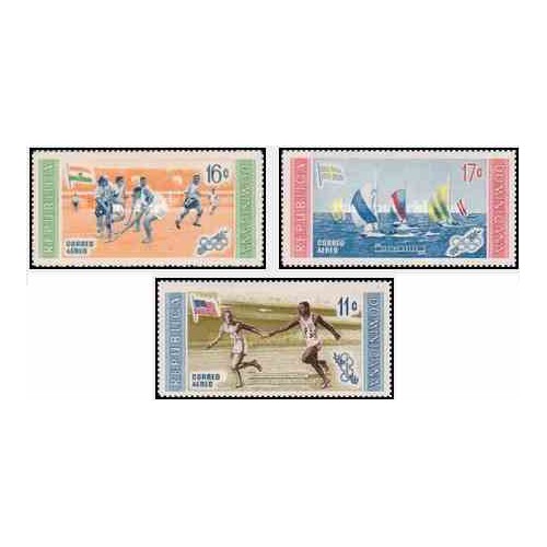 3 عدد تمبر بازیهای المپیک - ملبورن استرالیا - جمهوری دومنیکن 1958