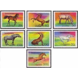 7 عدد تمبر اسبها - تانزانیا 1993