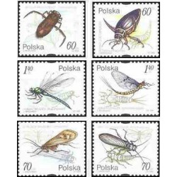 6 عدد تمبر حشرات آبزی - لهستان 1999     