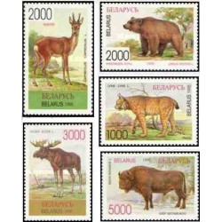 5 عدد تمبر حیوانات بلاروس - بلاروس 1996      