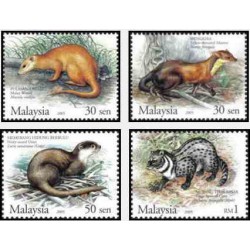 4 عدد تمبر پستانداران محافظت شده مالزی - مالزی 2005  