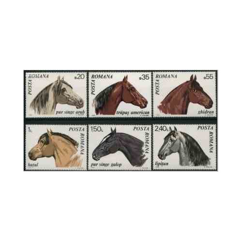 6 عدد تمبر اسبها - رومانی 1970