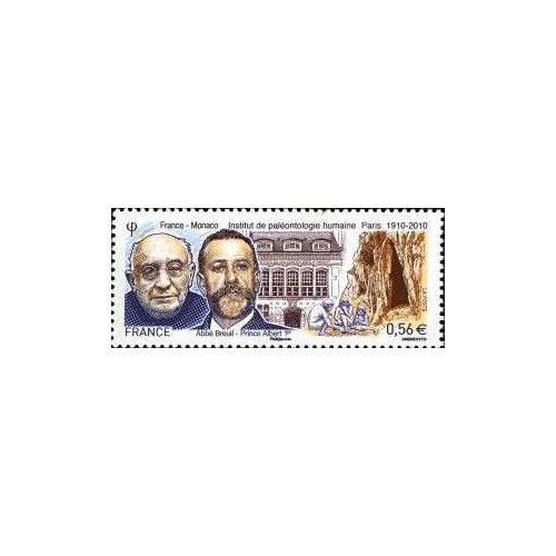1 عدد تمبر صدمین سالگرد انستیتو دیرینه شناسی انسانی - شماره مشترک با موناکو - فرانسه 2010 1 عدد تمبر صدمین سالگرد انستیتو دیرینه شناسی انسانی - شماره مشترک با موناکو - فرانسه 2010