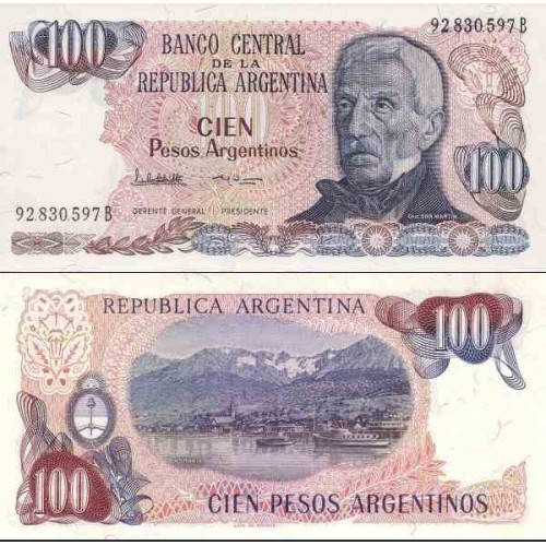 اسکناس 100 پزو - آرژانتین 1985