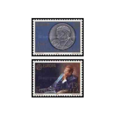 2 عدد تمبر مشترک اروپا - Europa Cept - شخصیتها - یوگوسلاوی 1980
