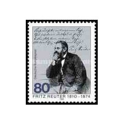 1 عدد تمبر 175مین سالگرد تولد فریتز رویتر - نویسنده - جمهوری فدرال آلمان 1985