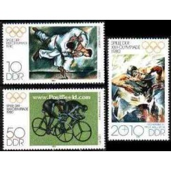 3 عدد تمبر بازیهای المپیک مسکو - جمهوری دموکراتیک آلمان 1980