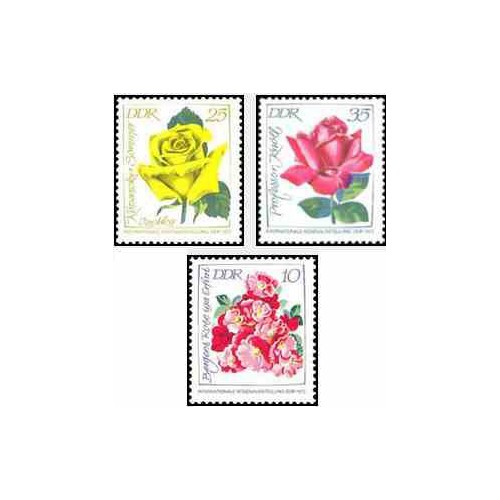 3 عدد تمبر نمایشگاه بین المللی گل رز - سری چاپ کوچک - جمهوری دموکراتیک آلمان 1972