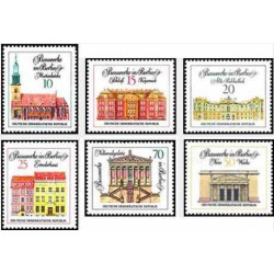 6 عدد تمبر ساختمانهای شناخته شده برلین- جمهوری دموکراتیک آلمان 1971