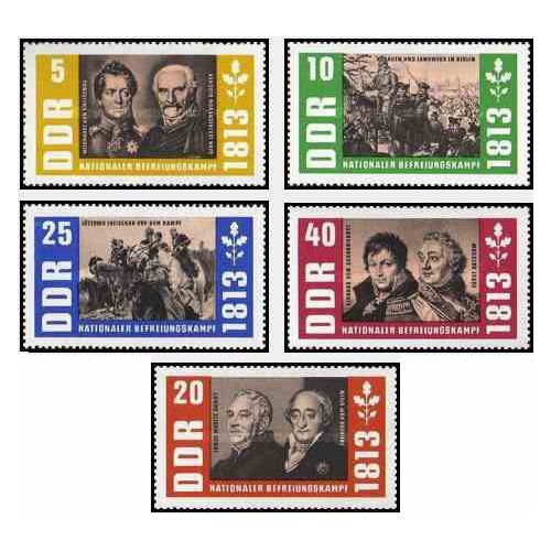 5 عدد تمبر 150مین سال رهایی از جنگ - جمهوری دموکراتیک آلمان 1963    