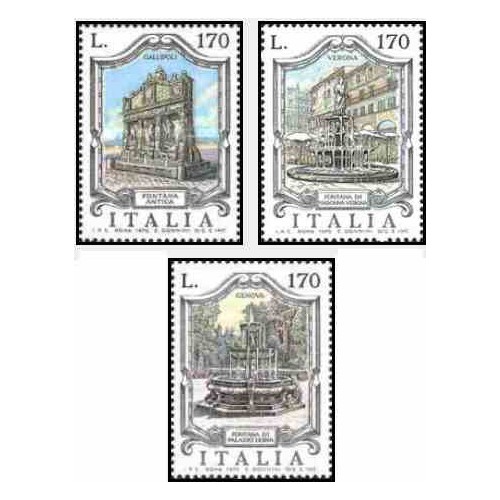 3 عدد تمبر آب نماهای معروف - ایتالیا 1976